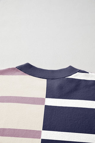 ****CLEARANCE***Blue Stripe Colorblock Oversized Sweater
