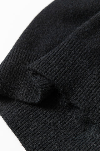 ***CLEARANCE*** Black Colorblock Stripe Collared V Neck Sweater