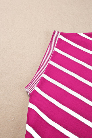 Rose Stripe Knitted Dolman T Shirt