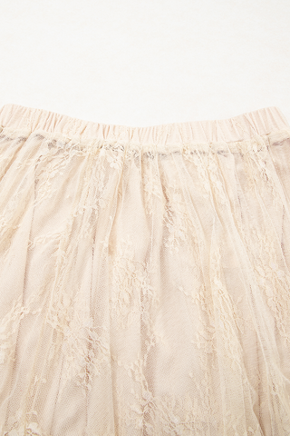 Lace Cascading Tiered High Waist Maxi Skirt