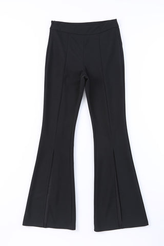 CLEARANCE Black Split Hem High Waist Pants