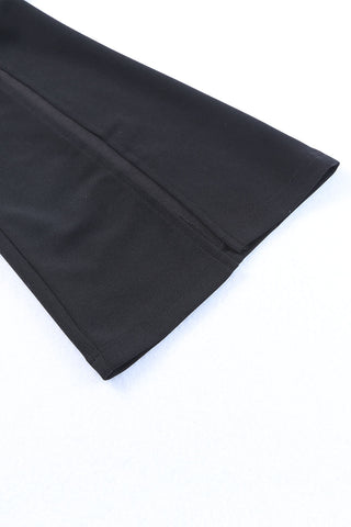 CLEARANCE Black Split Hem High Waist Pants