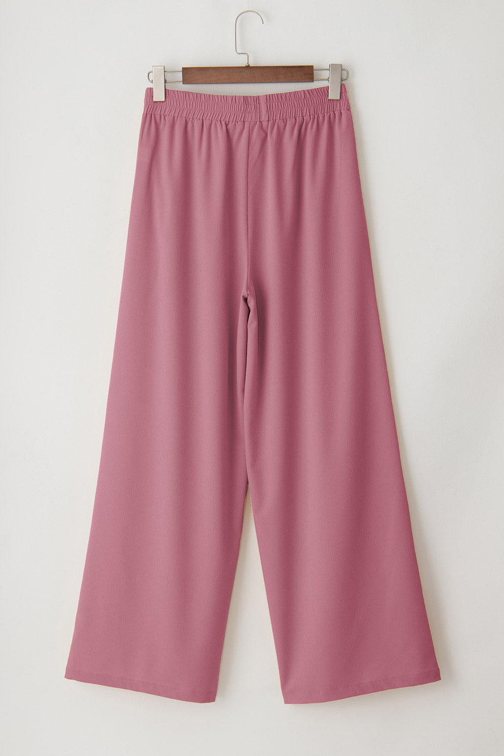 High Waisted Tie Front Side Pocket Wide Leg Flowy Casual Pants