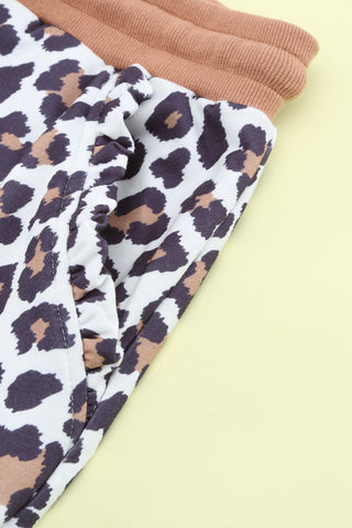 CLEARANCE Leopard Print Elastic Waist Drawstring Joggers