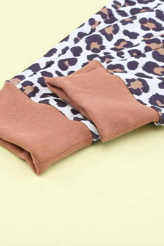 CLEARANCE Leopard Print Elastic Waist Drawstring Joggers