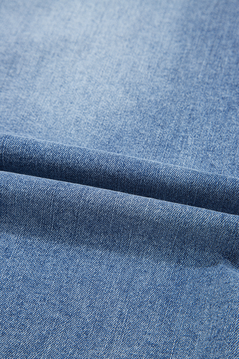 Irregular Distressed Bottom Denim Midi Skirt