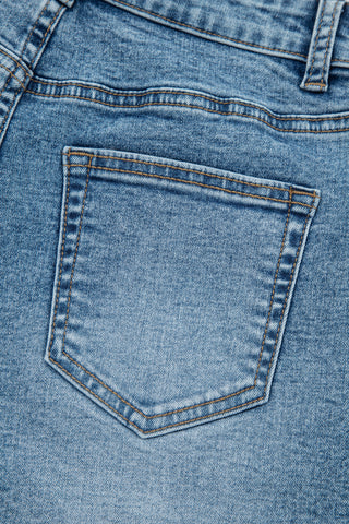 Dusk Blue Western Embroidery Stud Denim Shorts Summer Daily Wear