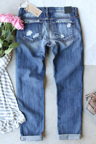 CLEARANCE Blue Valentines Day Heart Patchwork Jeans