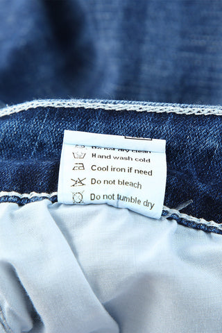 ***CLEARANCE*** Sky Blue Embroidered Cow Straight Leg Jeans