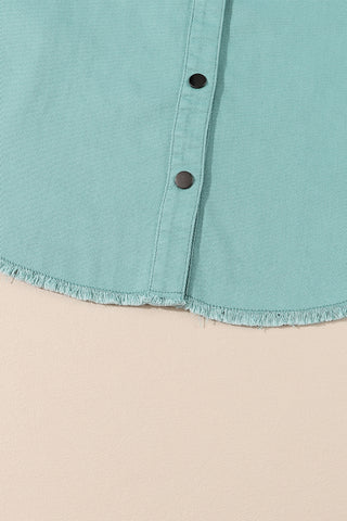 CLEARANCE Frayed Trim Vintage Rivet Denim Jacket