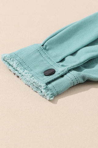 CLEARANCE Frayed Trim Vintage Rivet Denim Jacket