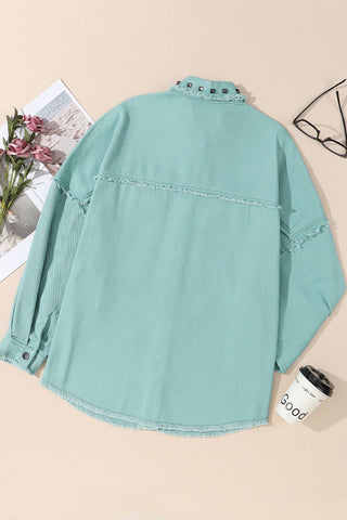 CLEARANCE Frayed Trim Vintage Rivet Denim Jacket