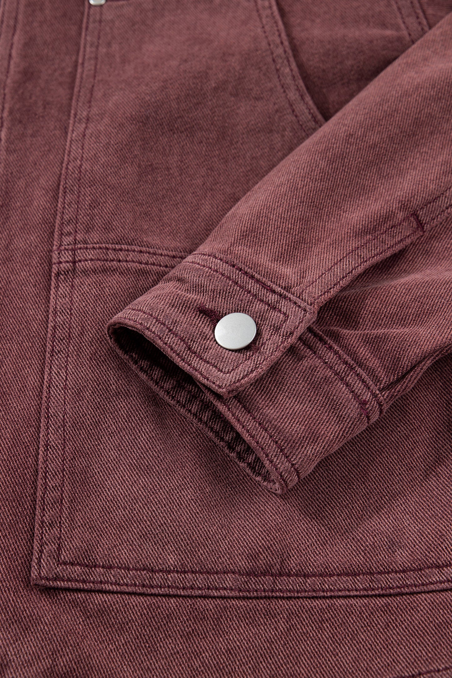 Coffee Corduroy Collar Zipped Front Denim Jacket