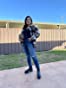 Plaid stripe black tan Buttoned Jacket shacket