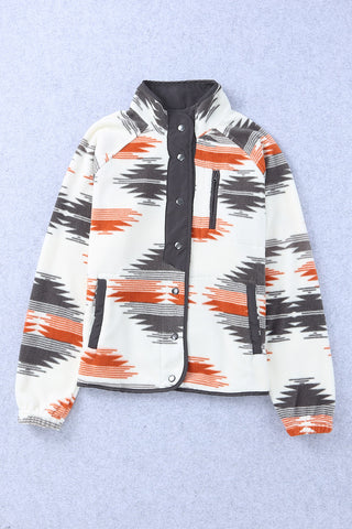 CLEARANCE Western Aztec Snap Buttoned Fleece Jacket