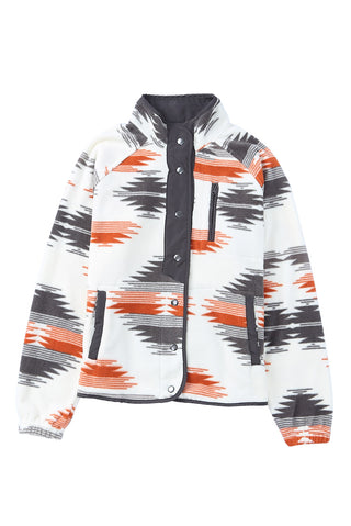 CLEARANCE Western Aztec Snap Buttoned Fleece Jacket
