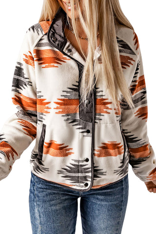 CLEARANCE Western Aztec Snap Buttoned Fleece Jacket