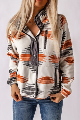 CLEARANCE Western Aztec Snap Buttoned Fleece Jacket
