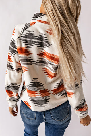 CLEARANCE Western Aztec Snap Buttoned Fleece Jacket
