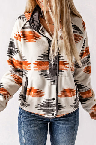 CLEARANCE Western Aztec Snap Buttoned Fleece Jacket