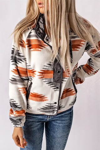 CLEARANCE Western Aztec Snap Buttoned Fleece Jacket