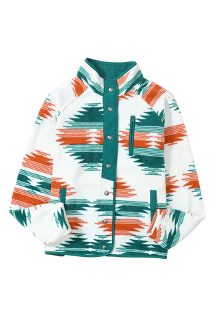 CLEARANCE Western Aztec Snap Buttoned Fleece Jacket