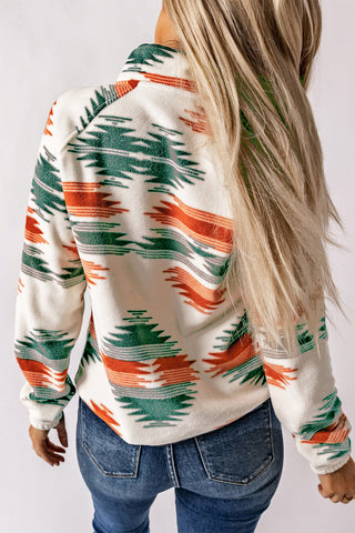 CLEARANCE Western Aztec Snap Buttoned Fleece Jacket