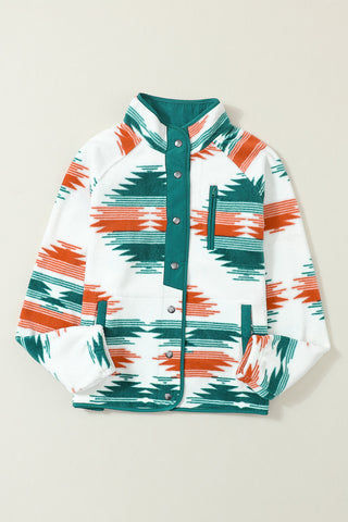 CLEARANCE Western Aztec Snap Buttoned Fleece Jacket