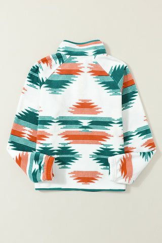 CLEARANCE Western Aztec Snap Buttoned Fleece Jacket