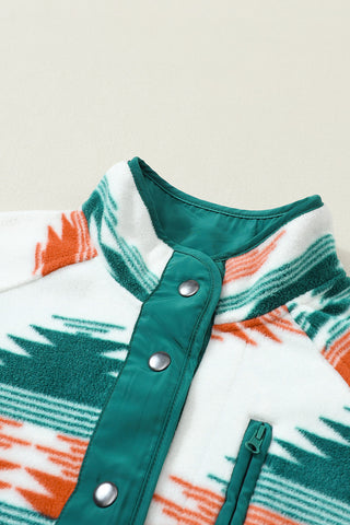 CLEARANCE Western Aztec Snap Buttoned Fleece Jacket