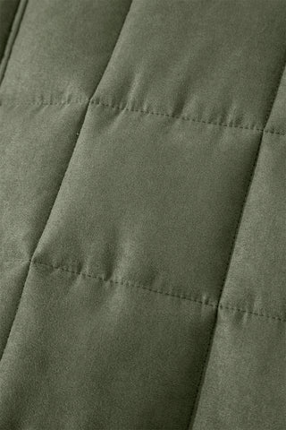 Green Zip-Up Pocket Quilted Jacket
