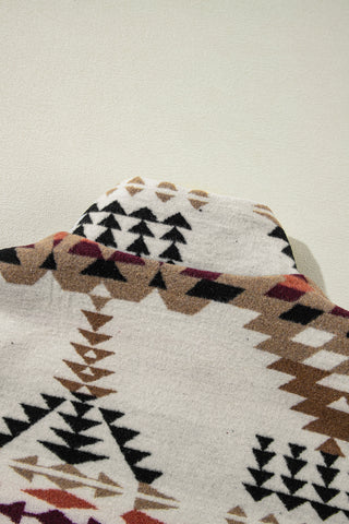 CLEARANCE Aztec Printed Stand Neck Zip Up Jacket