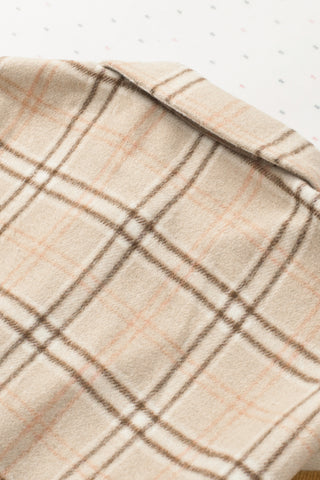 Fall  Plaid Color Block Patchwork Shirt Jacket with Pocket