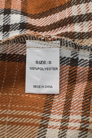 Fall  Plaid Color Block Patchwork Shirt Jacket with Pocket
