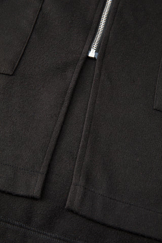 Solid Color Casual Zipper Hooded Jacket in Black or Khaki