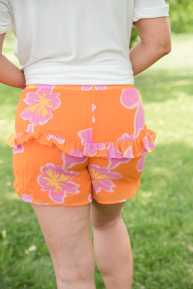 Tangerine Floral Shorts