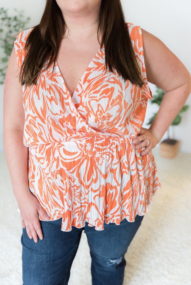 The Orange Swirl Sleeveless Top