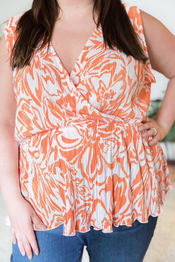 The Orange Swirl Sleeveless Top