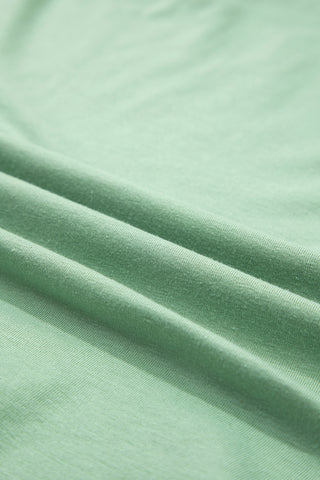 Grass Green Flower Applique Mineral Wash Plus Size Top