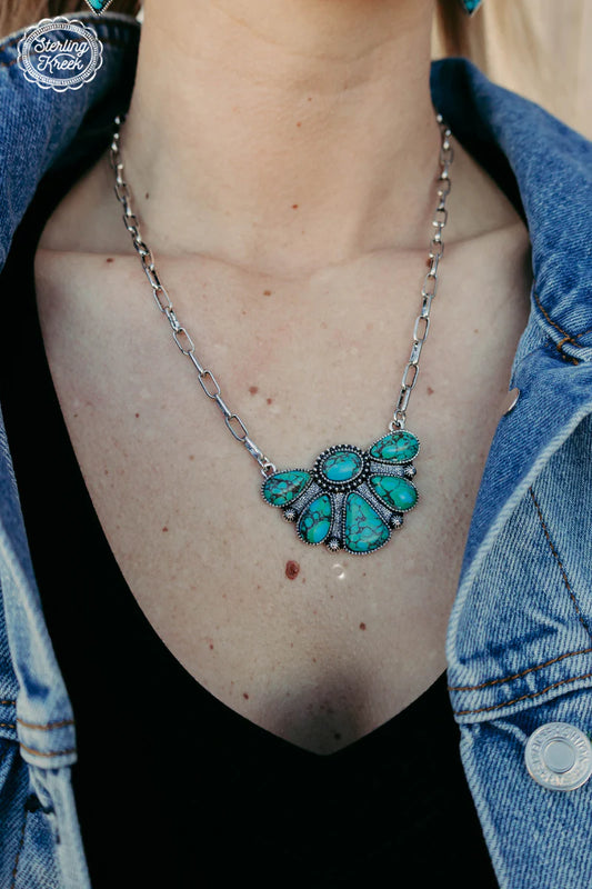 Sterling Kreek Turquoise Tombstone Necklace