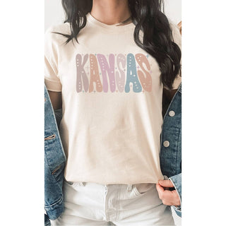 SOUTH DAKOTA Adorned, Bubble Letter, State Shape Graphic Tees