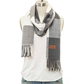 Plaid Print Cashmere Blend Scarf