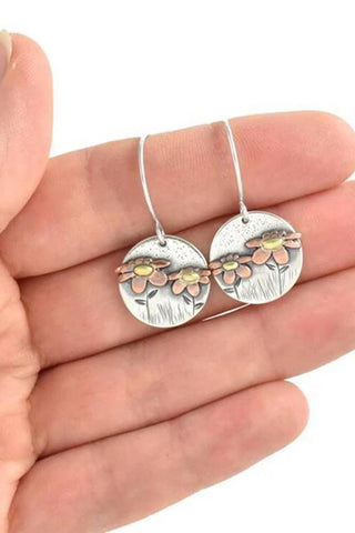 Vintage Round Flower Earrings