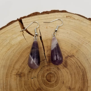 Natural Lapis Lazuli & Amethyst Drop Earrings