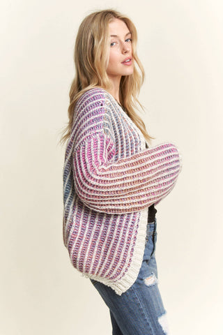 CLEARANCE MULTI COLOR OMBRE SWEATER CARDIGAN