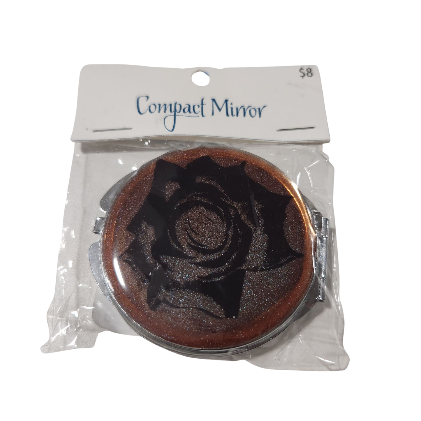 Flower compact mirror