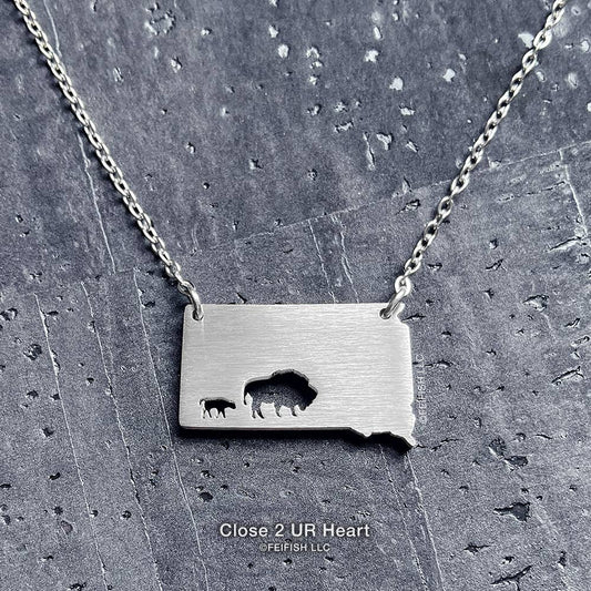 South Dakota State Map Necklace