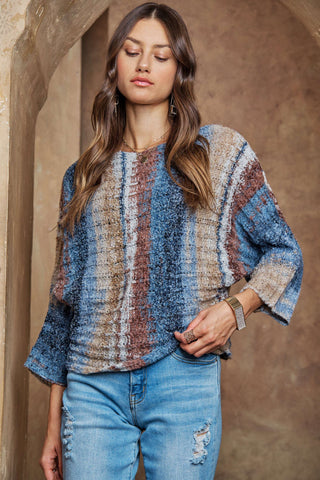 CLEARANCE - MULTI COLOR SWEATER TOP