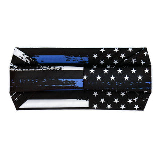 Hot Leathers Bling Bands Blue Flag Rhinestone Crystal Headband Wraps