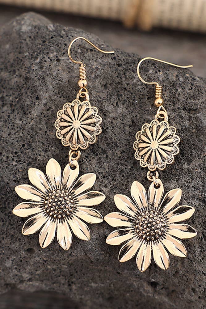 Alloy Sunflower Earrings